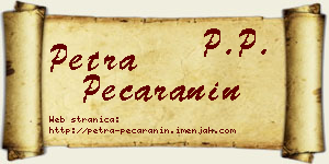 Petra Pećaranin vizit kartica
